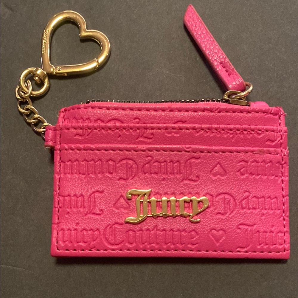 NWOT.  Juicy Couture Fuchsia Card Holder with Gold Accents